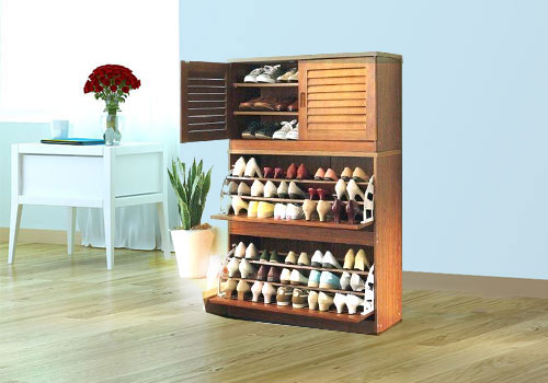 商場(chǎng)家裝全鋁隔斷鞋柜圖片